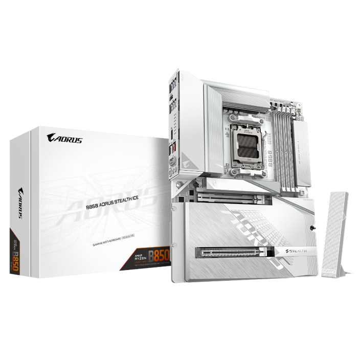 GIGABYTE B850 A STEALTH ICE, DDR5, SATA3, USB3.2Gen2x2, DP, 5GbE, WiFi, AM5 ATX