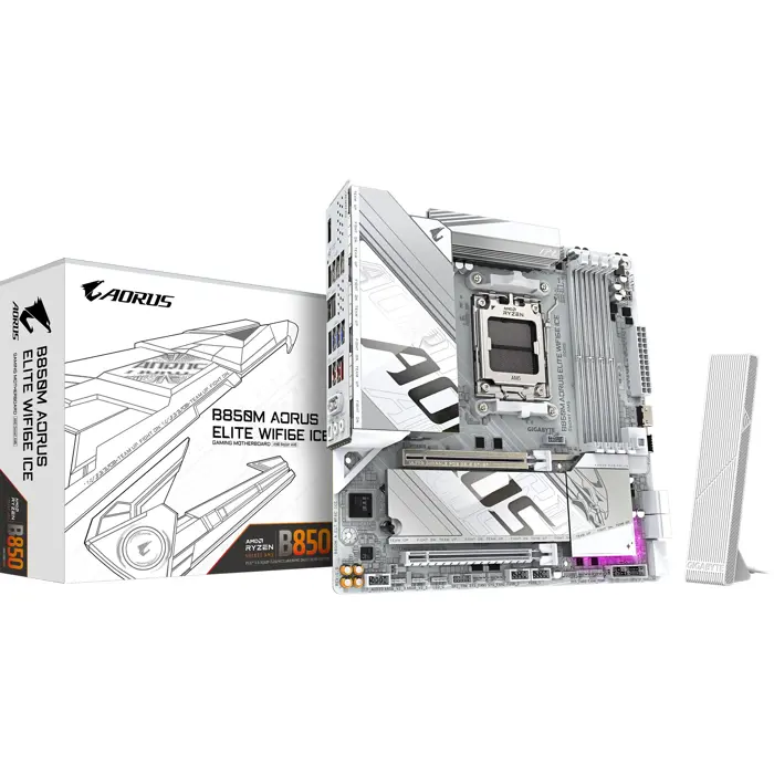 Matična ploča Gigabyte B850M AORUS ELITE WIFI6E ICE, AM5, DDR5