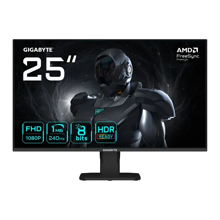GIGABYTE GS25F2A 25" FHD Gaming Monitor - 1920 x 1080, 240Hz, 1ms, 300 cd/m², Display HDR 10, HDMI 2.0, Displayport 1.4