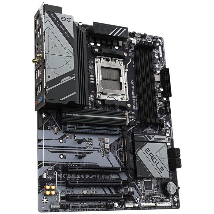 GIGABYTE MB B650 EAGLE (AM5, 4xDDR5 128, 1x PCI-E 4.0 x16x16, 3x PCI-E 3.0 x16x1, 4x SATA, 3x M.2 PCIe 4.0, 1xHDMI, 1xDP, 2.5GbE LAN, ATX, Retail)
