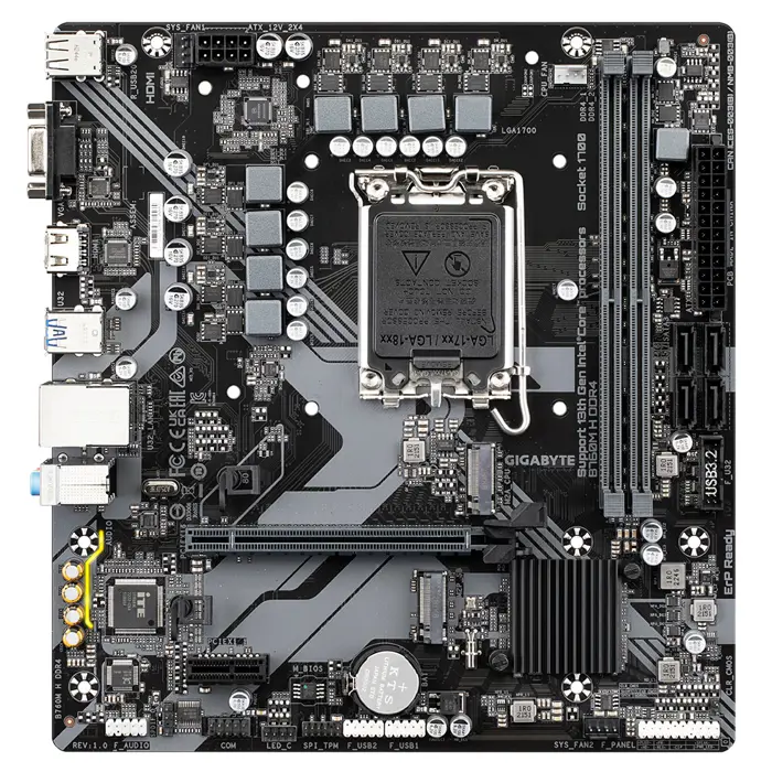 Gigabyte MB B760M H DDR4, S.1700, 2xDDR4/3200, PCIe 4.0, G-LAN, VGA/HDMI, mATX