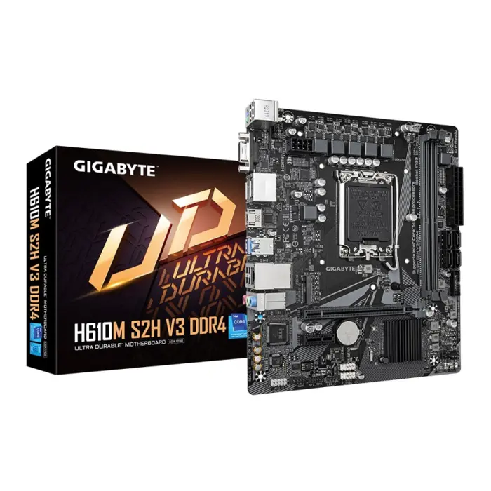 GigaByte MB H610M S2H V3 DDR4, S.1700, DDR4/3200, PCIe 4.0, SATA3, M.2, G-LAN, VGA/HDMI/2×DP, USB3.2, 7.1ch., mATX