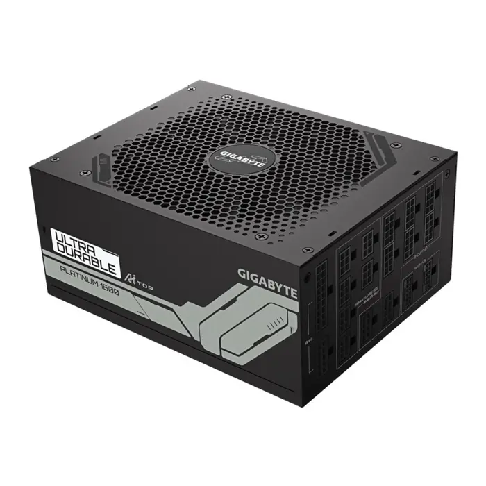 GIGABYTE UD1600PM PG5 AI TOP Power Supply - PCIe 5.0, 80 PLUS Platinum, Fully Modular Design, 120mm Fan, ATX 3.1 compatible, EU Plug