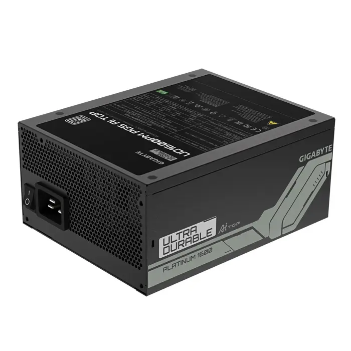 GIGABYTE UD1600PM PG5 AI TOP Power Supply - PCIe 5.0, 80 PLUS Platinum, Fully Modular Design, 120mm Fan, ATX 3.1 compatible, EU Plug