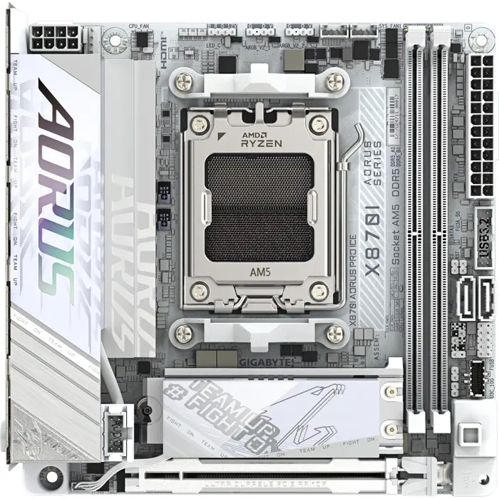 GIGABYTE X870I AORUS PRO ICE, motherboard (white) - Socket AM5