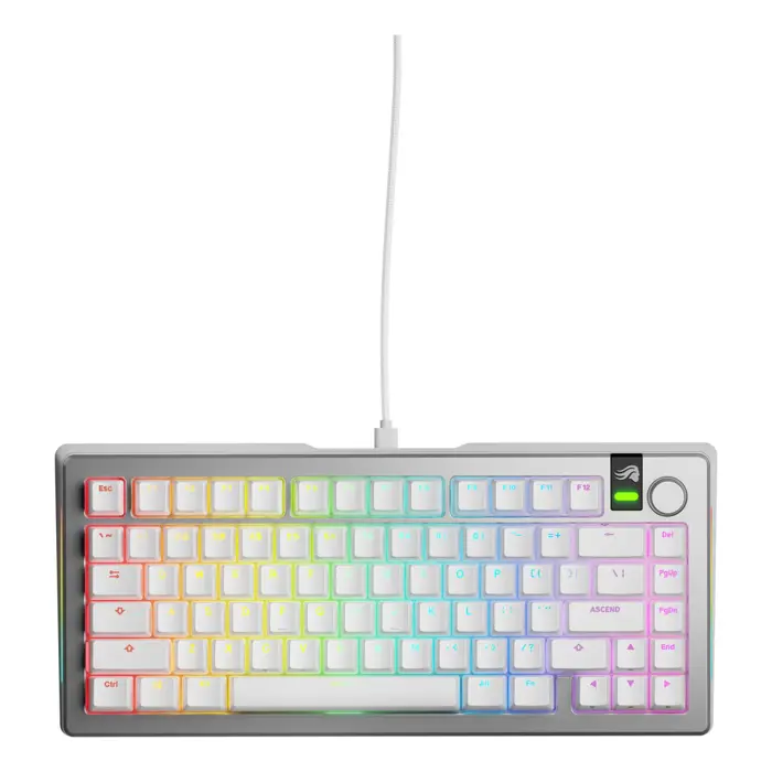 Glorious GMMK 3 Pro 75% Custom Gaming Keyboard - Pre-Built, ANSI (US), Fox Switches, silver