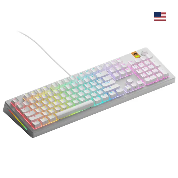 Glorious GMMK 3U 100% Custom Gaming Keyboard - Pre-Built, ANSI (US), Fox HE Switches, White