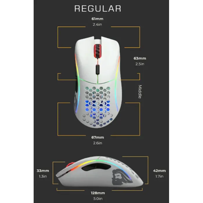 Glorious PC Gaming Race Model D mouse Right-hand USB Type-A Optical 12000 DPI