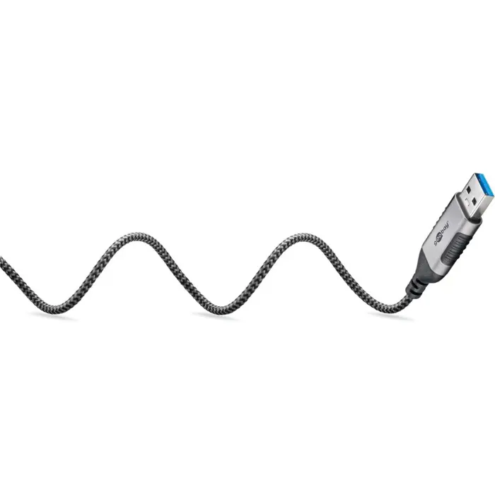 Goobay Ethernet adapter cable USB-A 3.2 Gen1 > RJ-45 (black/grey, 5 meters)