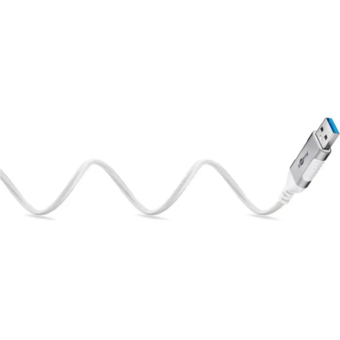 goobay Ethernet adapter cable USB-A 3.2 Gen1 > RJ-45, Slim (white, 1 meter)