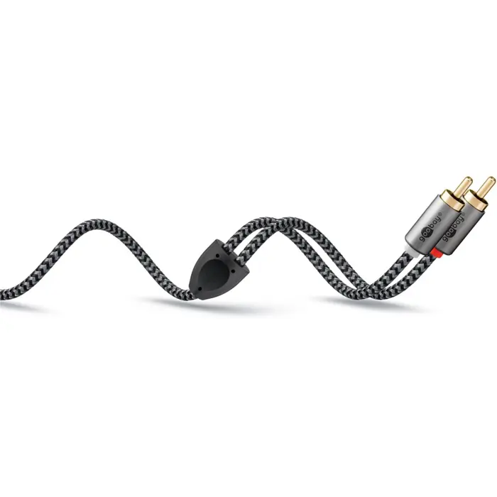 goobay Plus stereo RCA cable (black/silver, 5 meters)