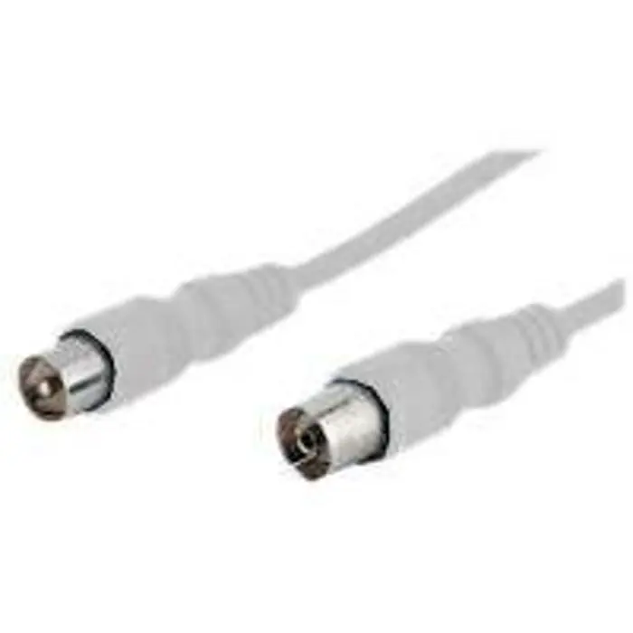 goobay RF-Plug - RF-Buchse, Cable white, 2,5 Meter