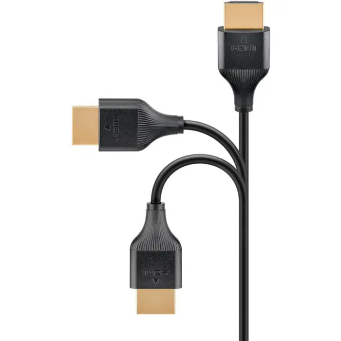 Goobay Slim High Speed HDMI Cable with Ethernet, 4K @ 60Hz (Black, 3 Meters)