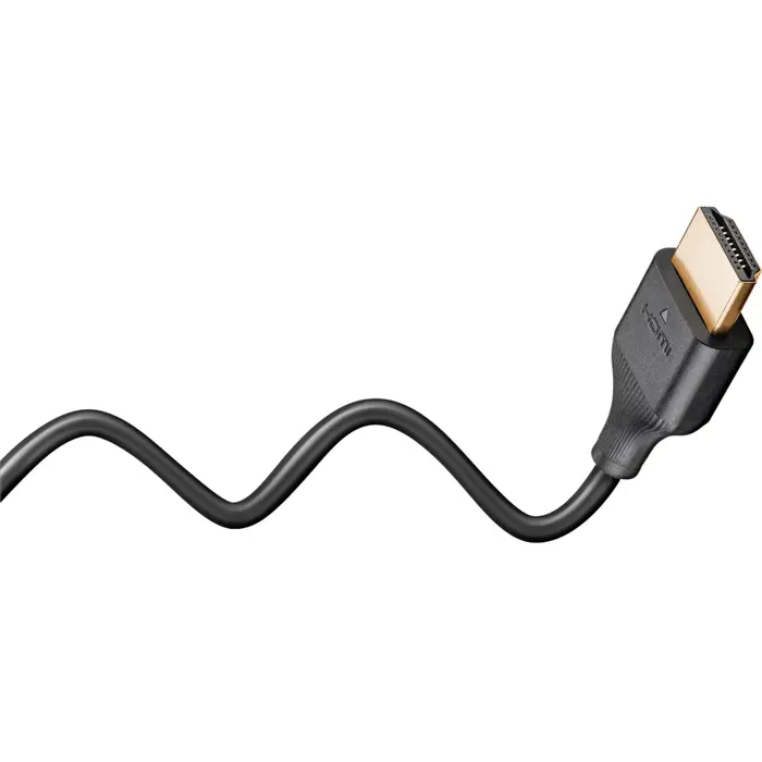 Goobay Slim High Speed HDMI Cable with Ethernet, 4K @ 60Hz (Black, 3 Meters)