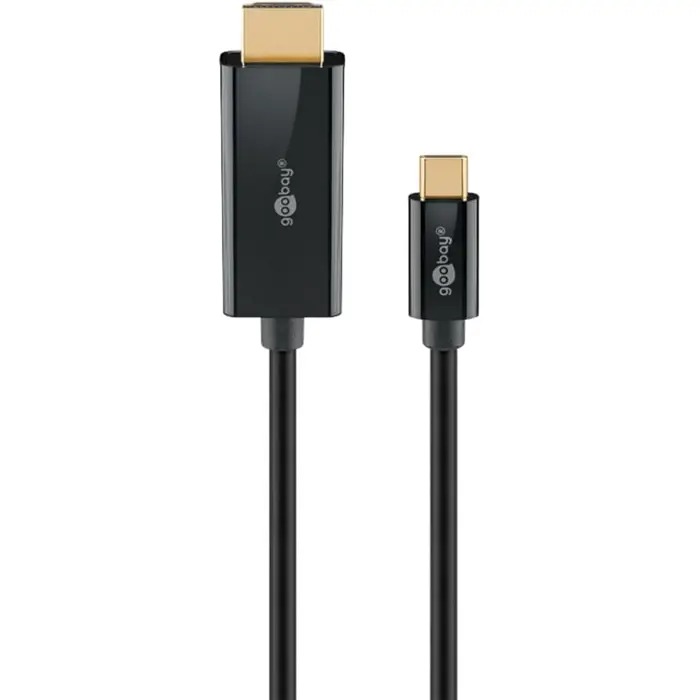 Goobay USB adapter cable, USB-C plug > HDMI plug, 4K / 60Hz (black, 2 meters)