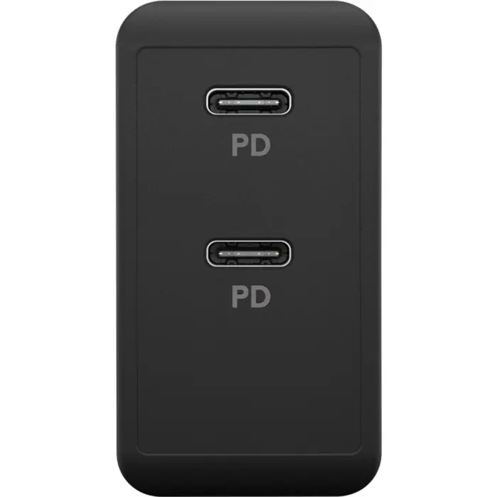 goobay USB-C dual fast charger 36 watts, PD (black, 2x USB-C, Power Delivery)