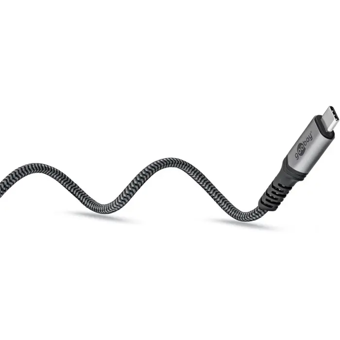 Goobay USB4 Gen 3x2 cable, USB-C male > USB-C male, 40Gbit/s (black/gray, 1 meter, PD, charging with up to 240 watts)