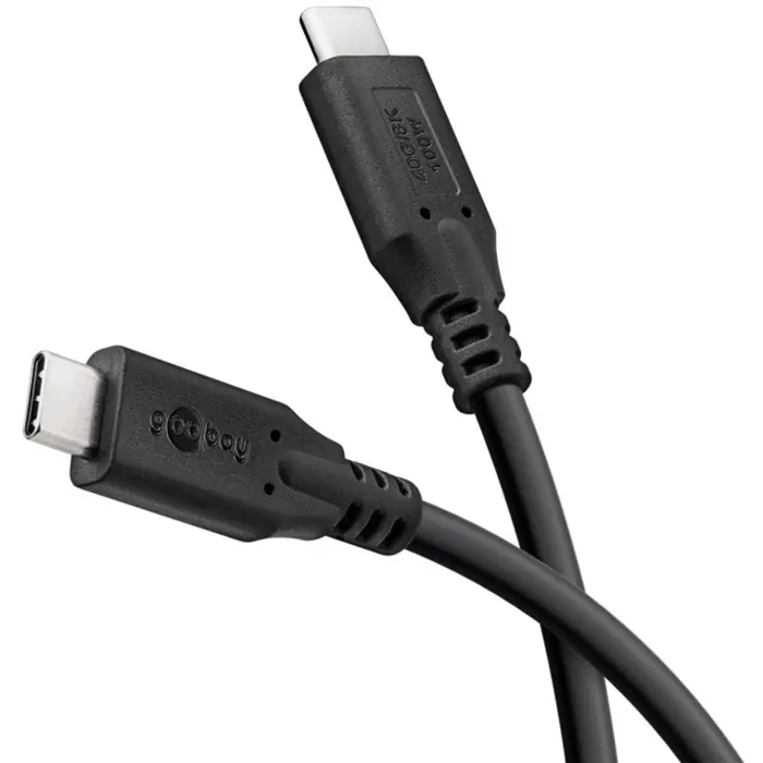 Goobay USB4 Gen 3x2 cable, USB-C plug > USB-C plug, 40Gbit/s (black, 1 meter, PD, charging with up to 100 watts)