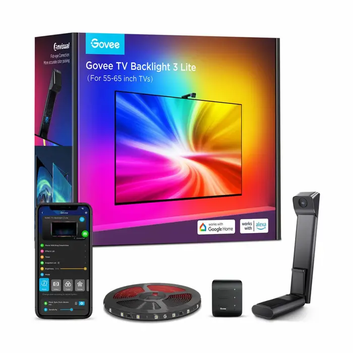 Govee H6099 TV Backlight 3 Lite | LED Backlight | for TV 75-85 inch, RGBICW, Wi-Fi+Bluetooth