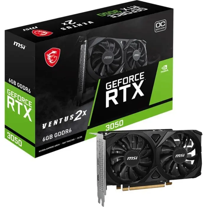 Graphics card. MSI GeForce RTX 3050 VENTUS 2X E 6G OC
