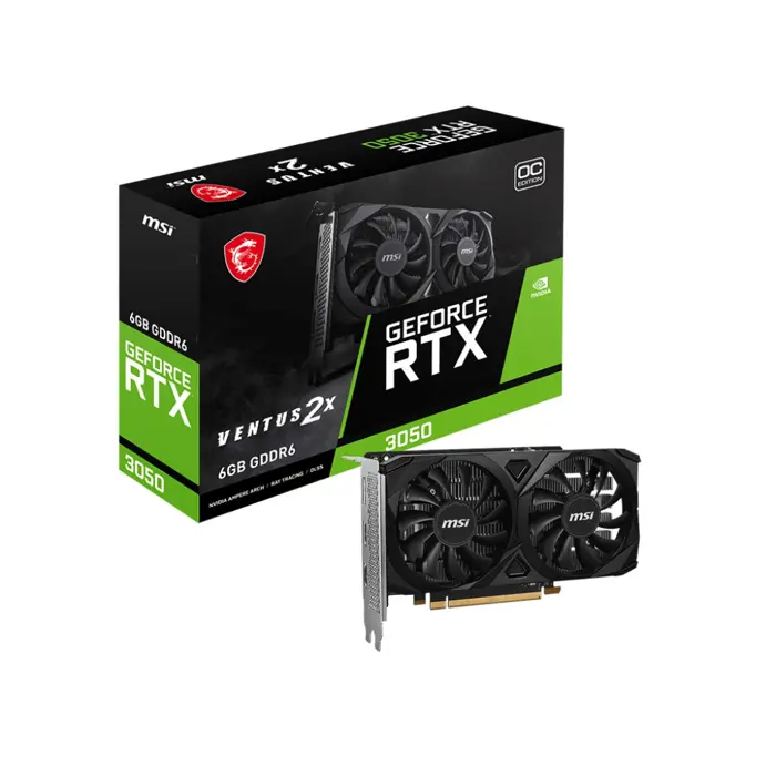 Graphics card. MSI GeForce RTX 3050 VENTUS 2X E 6G OC