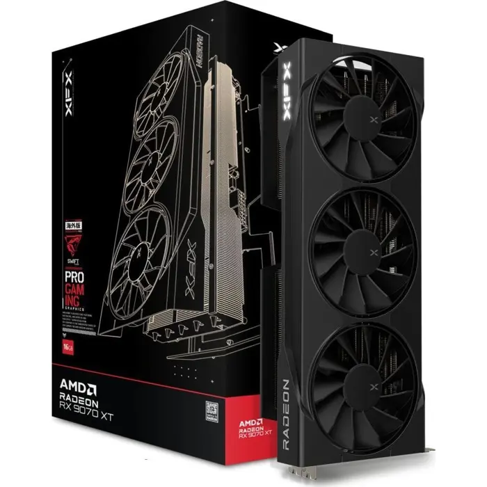 Graphics card. XFX Swift RX 9070XT 3-FAN Gaming E. 16G