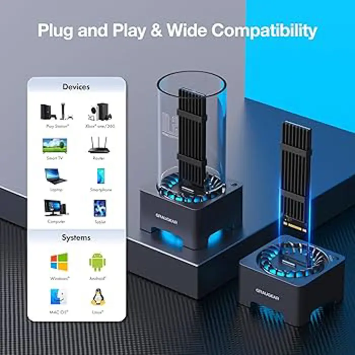 Graugear USB 4.0 Docking Station für M.2 NVMe SSD mit Heatsink und Lüfter-G-M2DK-U4-40G