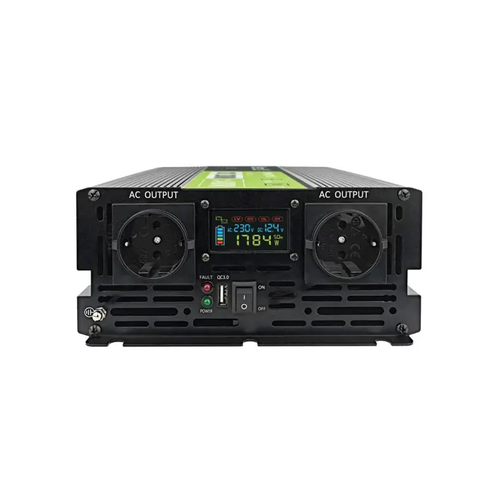 Green Cell PowerInverter LCD 12V to 230V 2000W/40000W car inverter with LCD display - pure sine wave