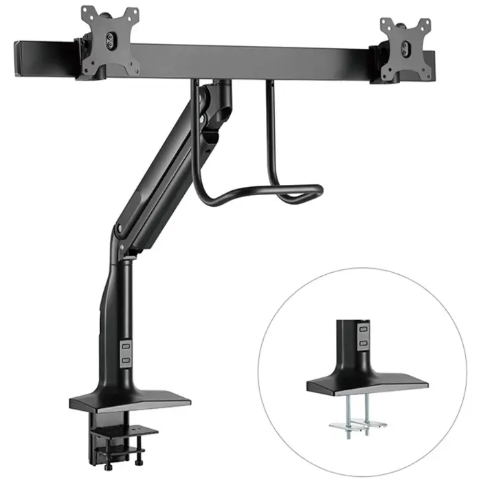 HAGOR gas lift arm dual, monitor holder (black)