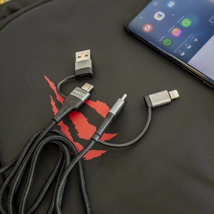 HAVIT charging cable 4in1 USB / USB-C to USB-C / Lightning, 1M