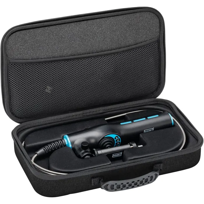 Hazet HD video endoscope set with 360° swivel probe O 3.9mm, 4-piece, inspection camera black/blue, photo and video recording via app