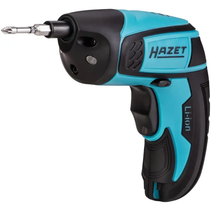 Hazet mini cordless screwdriver 9230B-1, 1/4 bits, including holster (blue/black, 7 pieces)