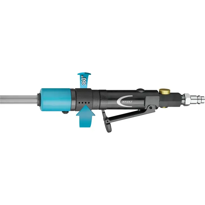 Hazet mini needle scaler 9035M-6, pneumatic scaler (black/blue)