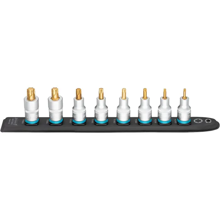 Hazet SmartRail 1/2 socket set Torx, 8 pieces (black, T20 - T60, short)