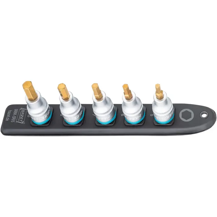Hazet SmartRail 1/2 socket wrench set, hexagon socket, 5 pieces (black, 5mm - 10mm, short)