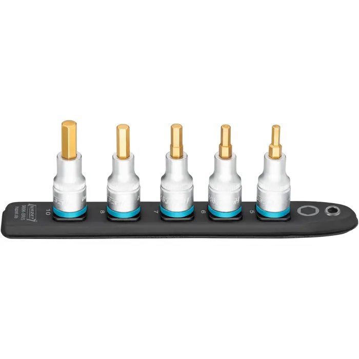 Hazet SmartRail 1/2 socket wrench set, hexagon socket, 5 pieces (black, 5mm - 10mm, short)
