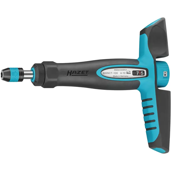 Hazet torque screwdriver 6005CT-100 black/blue, 4 - 10 Nm, 1/4" bit holder, T-handle