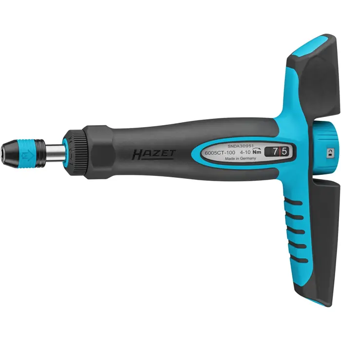 Hazet torque screwdriver 6005CT-100 black/blue, 4 - 10 Nm, 1/4" bit holder, T-handle
