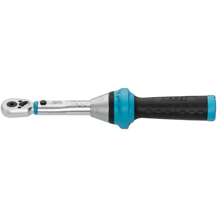 Hazet torque wrench 5108B-3CT for bits, 1/4" blue/black, reversible ratchet