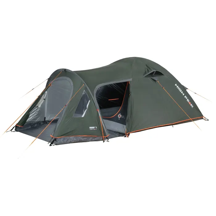 High Peak dome tent Kira 4.1 (dark green/grey, with tunnel porch, Climate Protection 80)