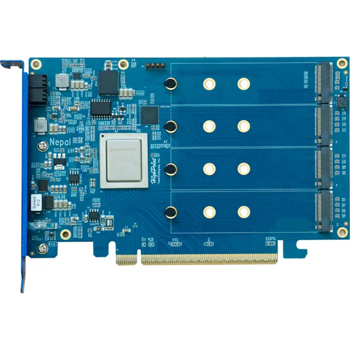 HighPoint Rocket 7604A PCIe Gen5 x16 to 4-M.2x4 NVMe RAID, RAID card
