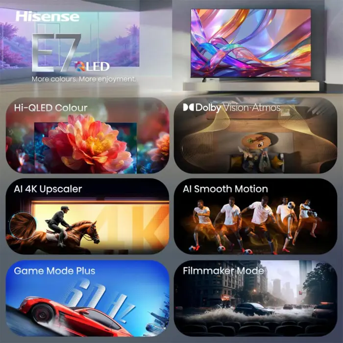 Hisense 75E7S Hi-QLED TV (189 cm (75 inches), black, UltraHD/4K, triple tuner)