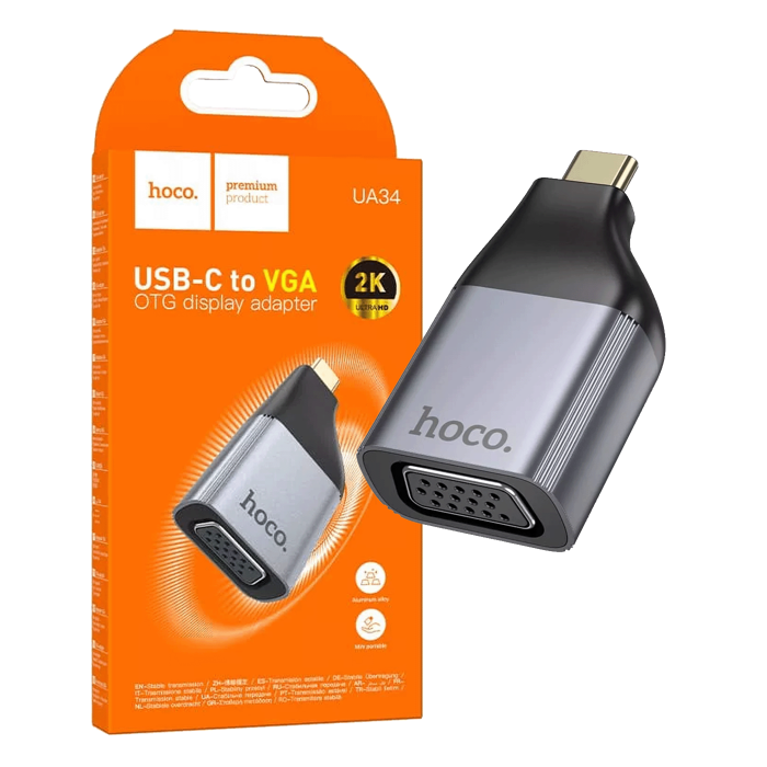 hoco. Adapter USB type C na VGA, 2K, OTG - UA34