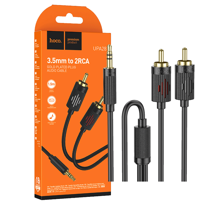 hoco. Audio kabl 2 x RCA na 3.5 mm, 1.5 met. - UPA28