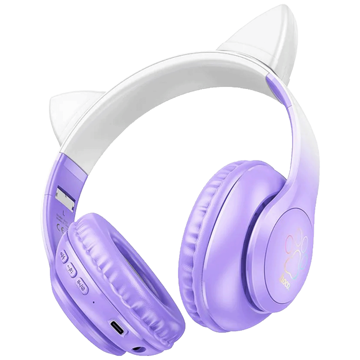 hoco. Slušalice bežične sa mikrofonom, Bluetooth - W42 Cat Ears, Purple Grape