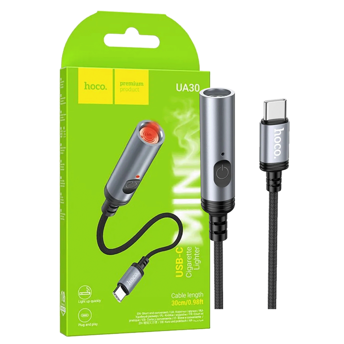 hoco. Upaljač sa USB type C kabelom - UA30 type C