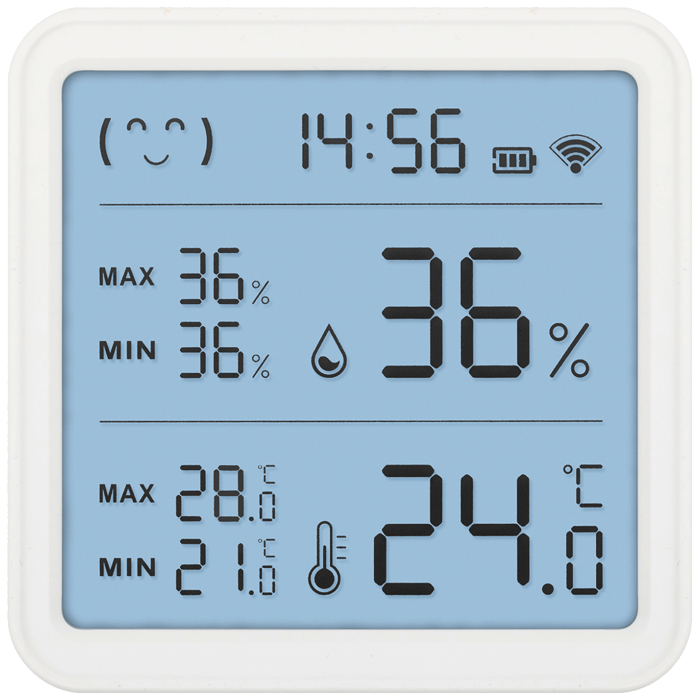 home Pametni mjerač temperature i vlažnosti, LCD, sat - HSTHC