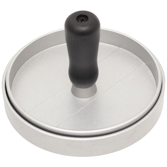 home Preša za hamburgere, rebrasti aluminij, promjer 115 mm - GRT06