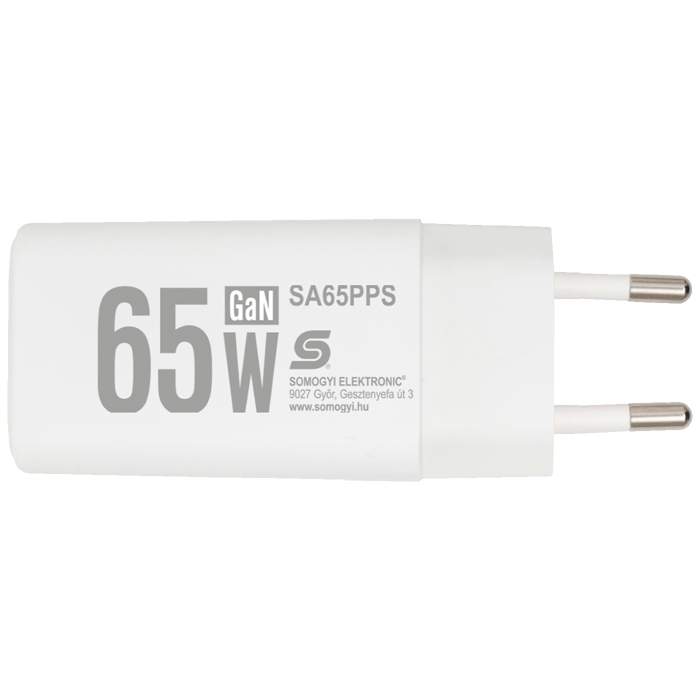 home Punjač kučni, brzi, 1 x USB-A, 1 x UCB-C, 65W, GaN - SA65PPS