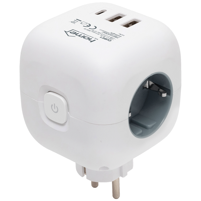 home Strujni razdjeljnik sa 3 utičnice, 3 x USB, kocka - CUBE1